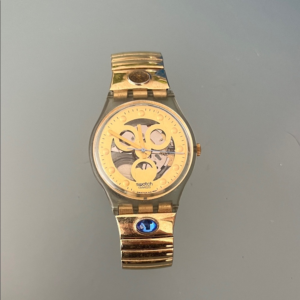 Swatch Gold-Tone Skeleton Watch